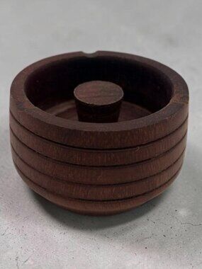 Handcrafted Purple Heart Wood Ashtray – Amazonian Exotic Hardwood 3.25"